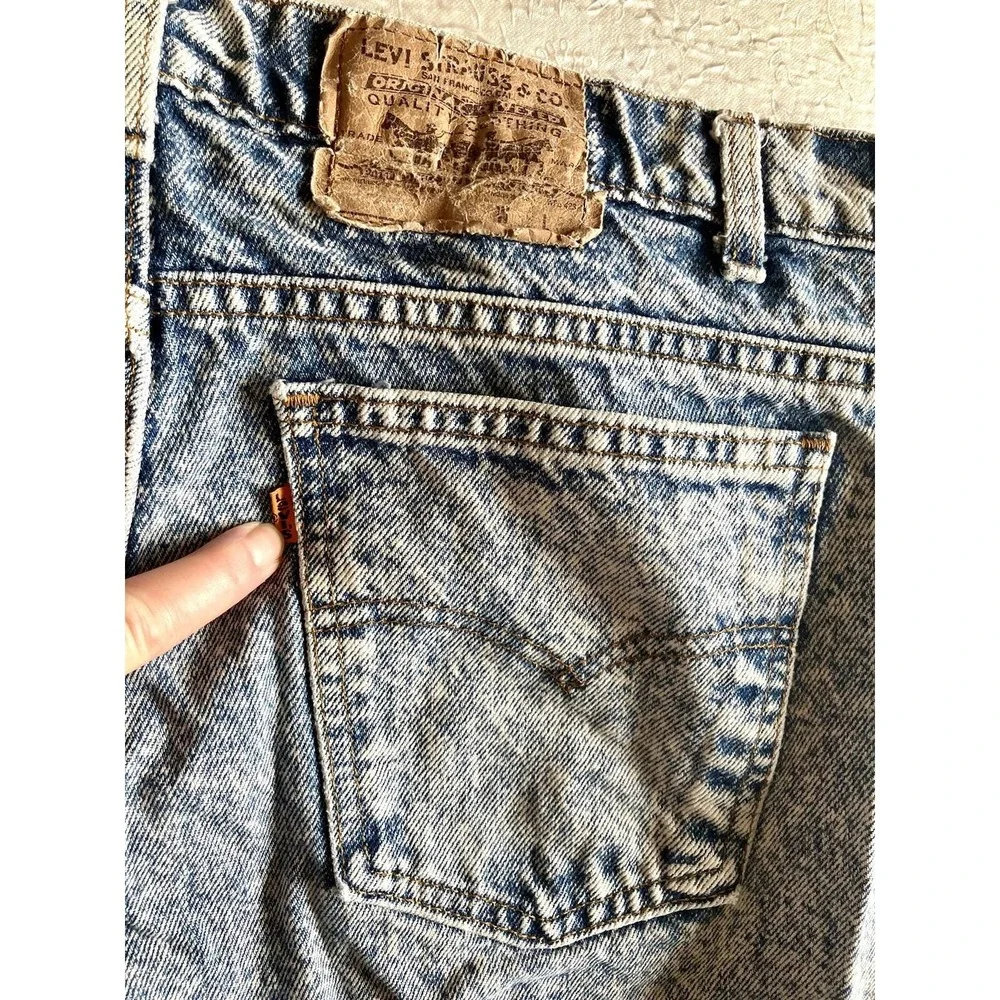 Vtg Mens Levis 550 Acid Wash Blue Jeans Denim W38 L30 TRUE 36 X 27.5
